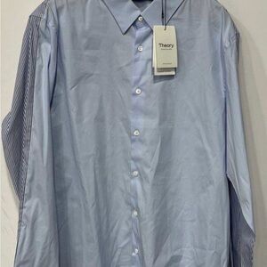 Theory Blue XL Dress Shirt Classic Collar